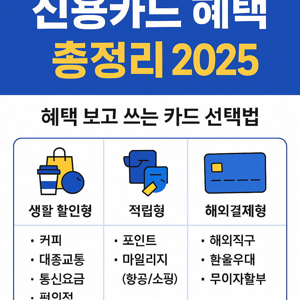 신용카드 혜택 총정리 2025 (혜택 보고 쓰는 카드 선택법)