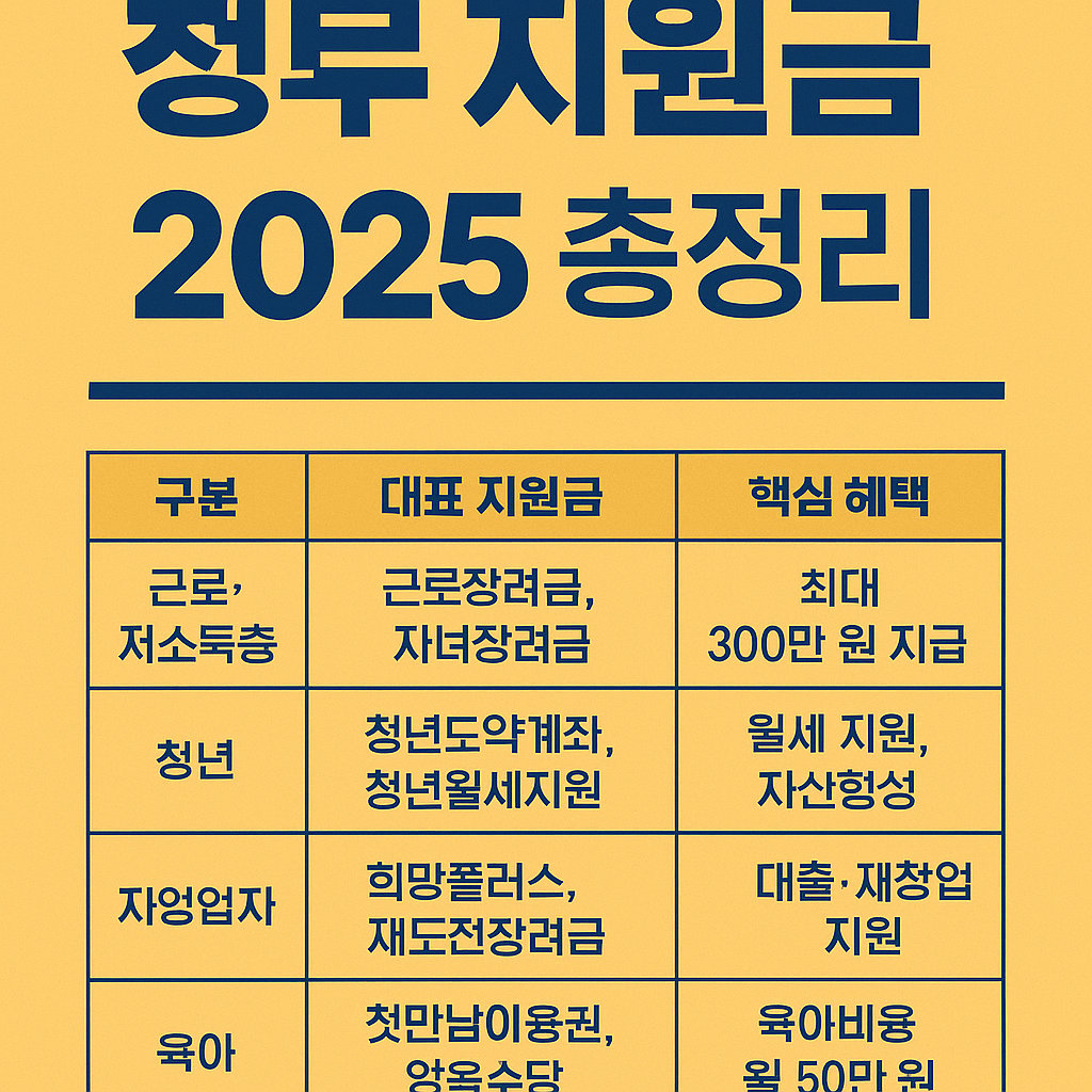 정부 지원금 2025 총정리 (놓치면 손해! 꼭 신청하세요)