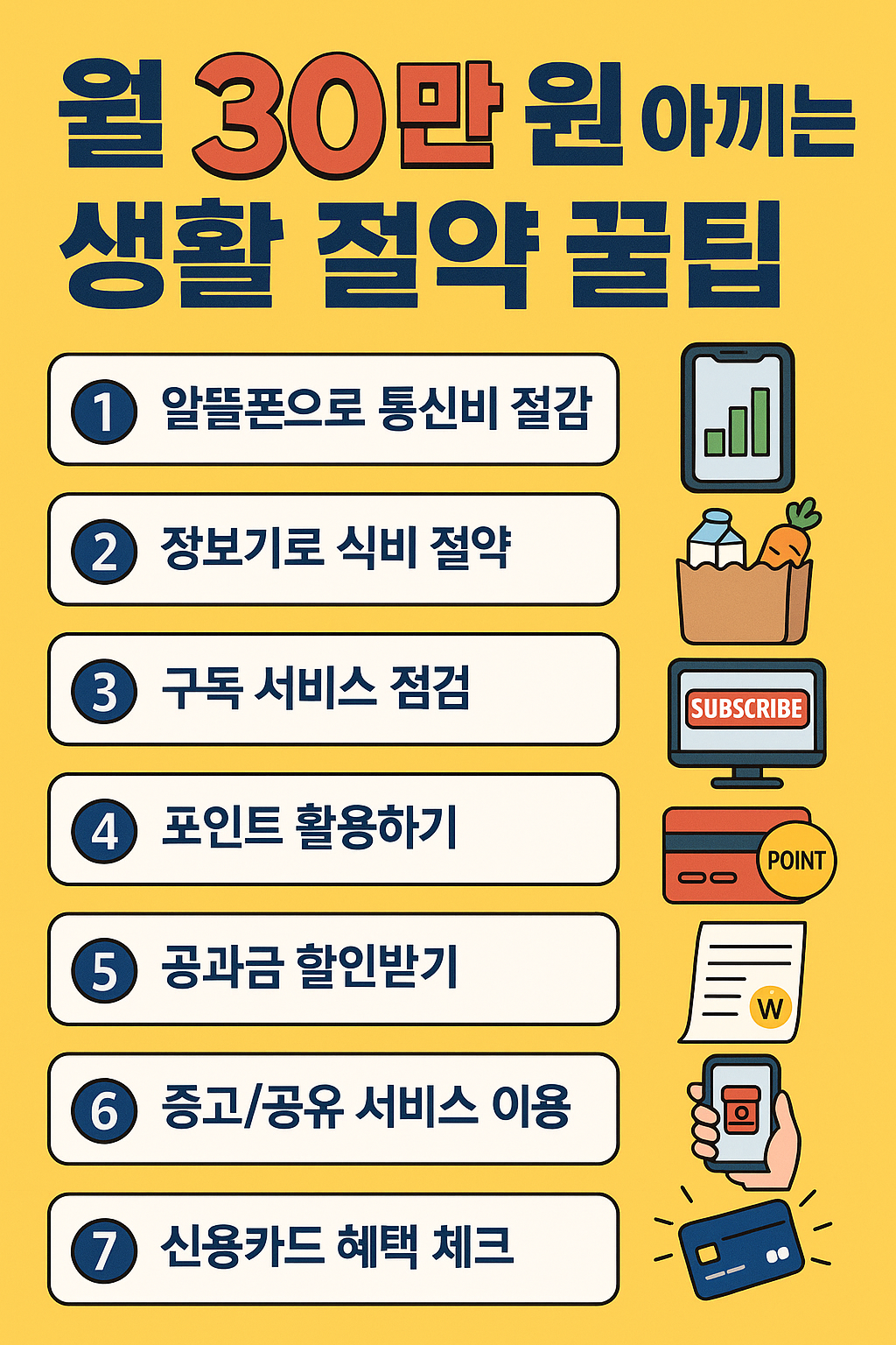 월 30만 원 아끼는 생활 절약 꿀팁 (2025년 실전 가이드)